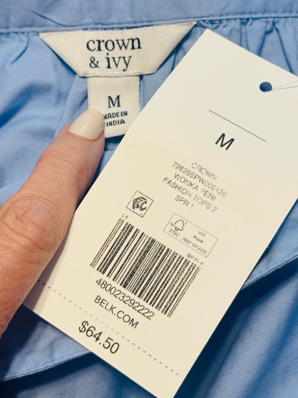 CROWN & IVY light blue blouse - Picture 3 of 8